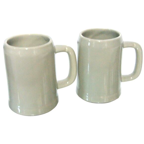 McCoy USA Pottery BEER STEIN MUGS 2 DAB Export Grand Prix Paris 1937 Pint Cups - Picture 3 of 7